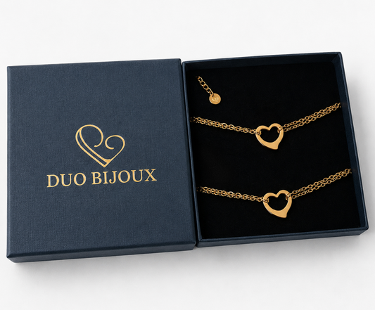 Bracelet mere fille coeur duo bijoux