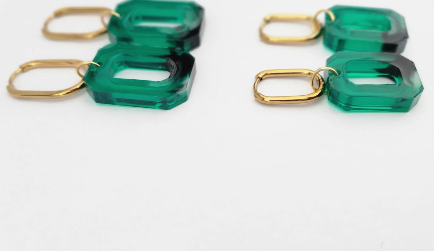 boucle oreille verte mere fille