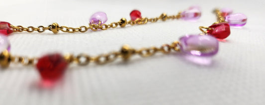 bracelet-mere-fille-perle-rouge-violet