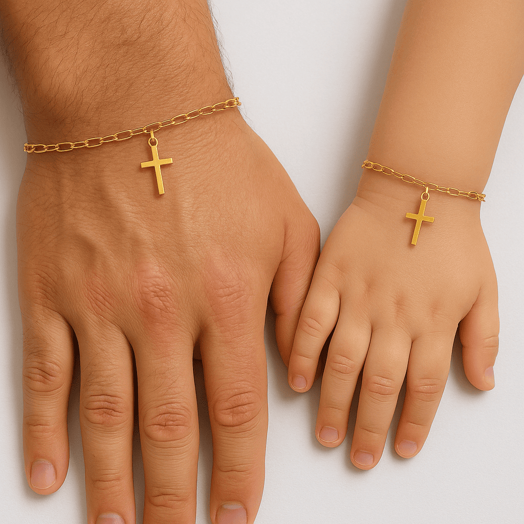 bracelet papa enfant croix