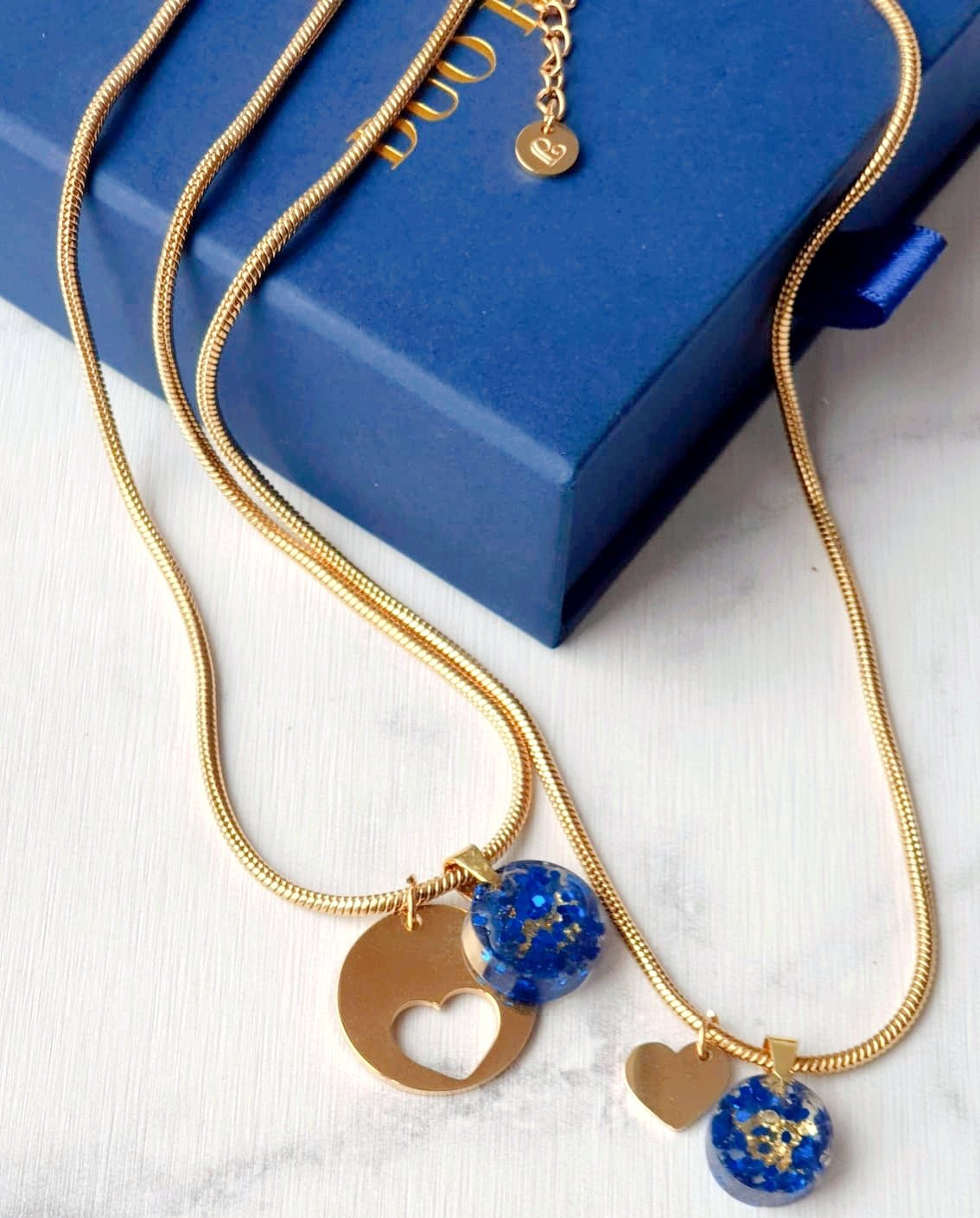 collier coeur en duo