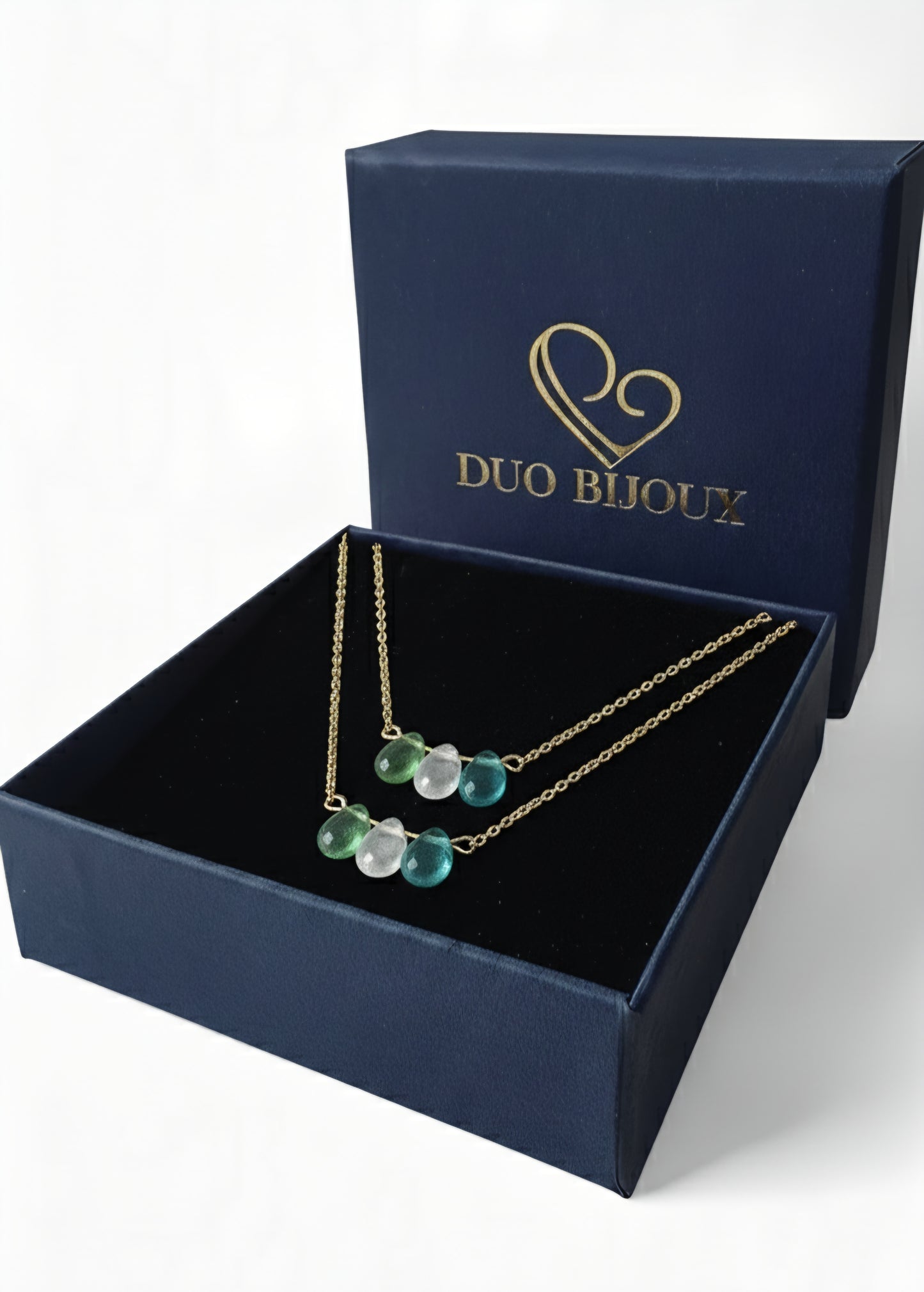 Collier Mère-Fille - perles vertes