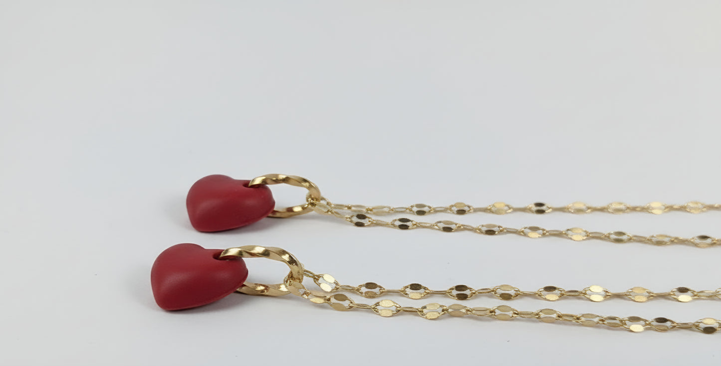 Collier Mère–Fille Cœur Noir