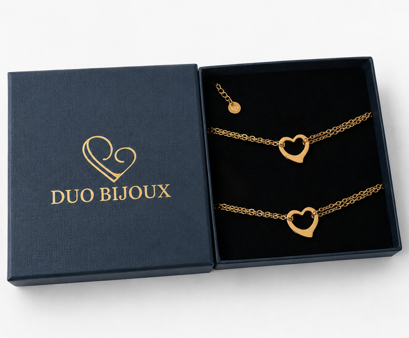 Bracelet mere fille coeur duo bijoux