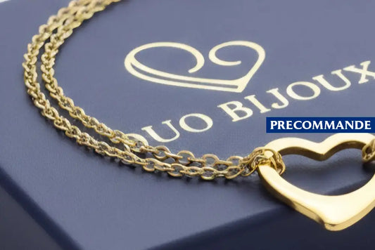 Bracelet cœur doré Duo Bijoux – détail chaîne et pendentif