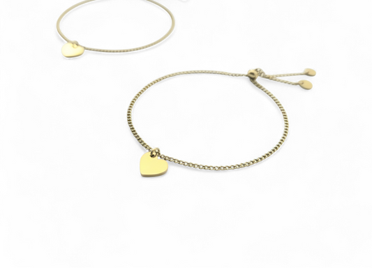 bracelet coeur ajustable