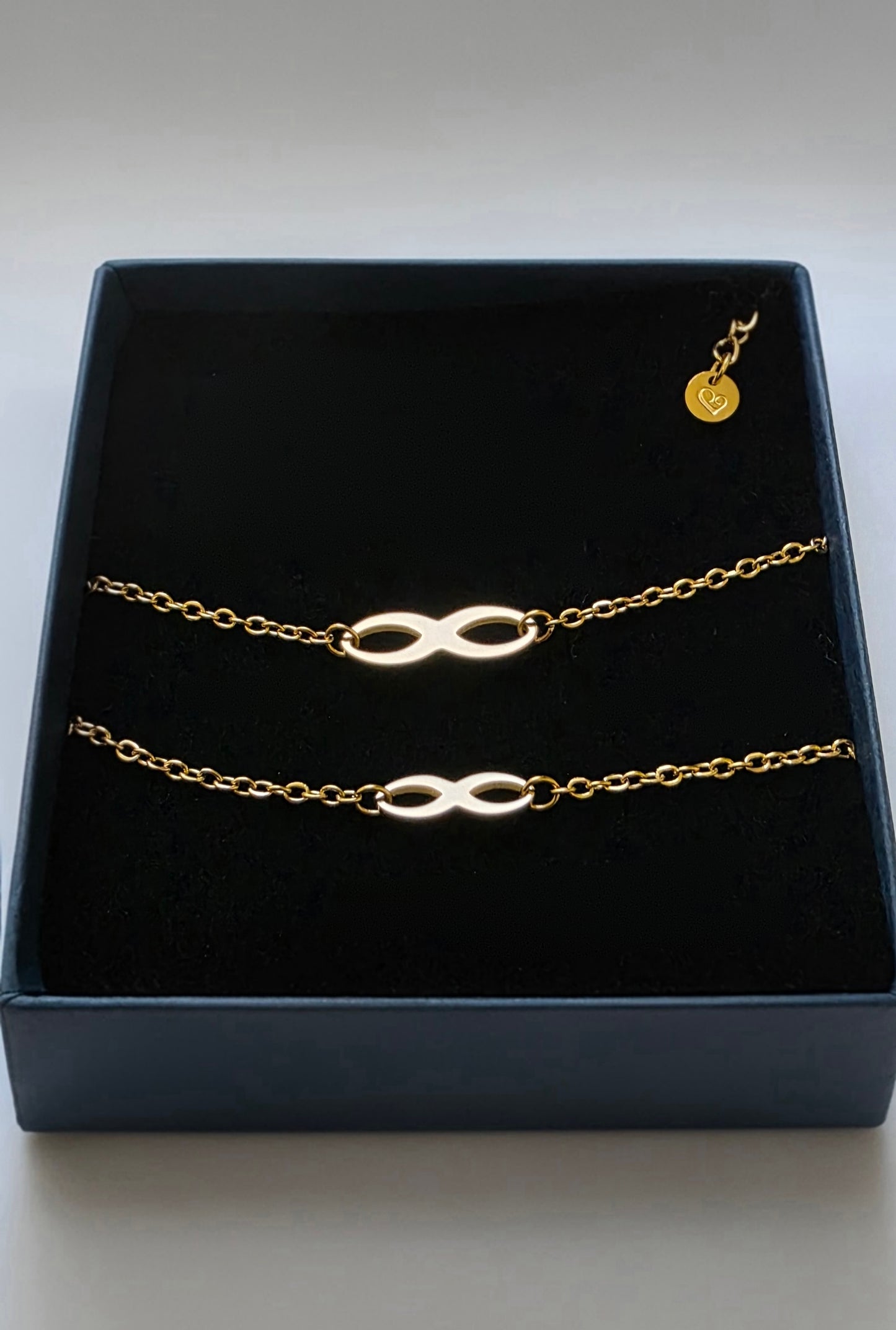 bracelet infini couple doré