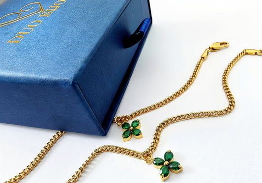 Bracelet à fleur verte