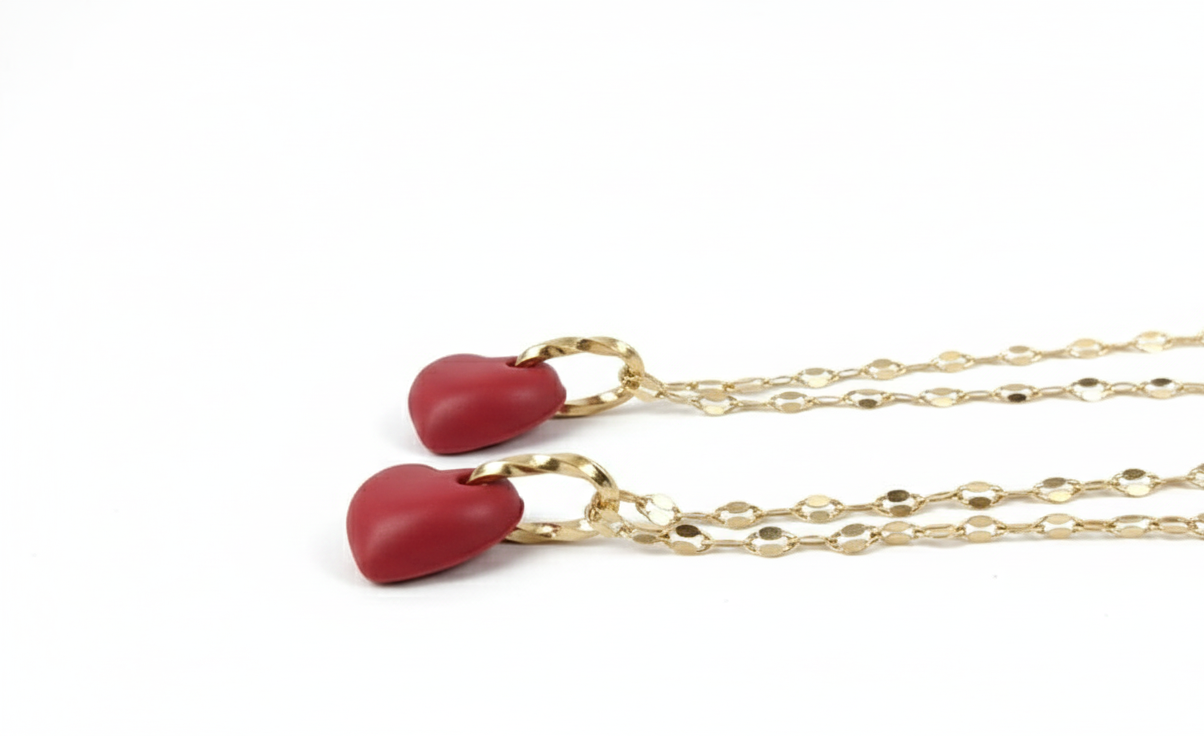 Collier Mère–Fille Cœur Noir