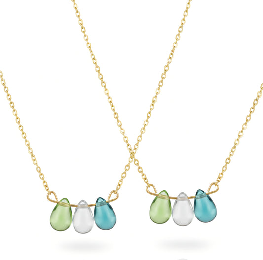 Collier Mère-Fille - perles vertes