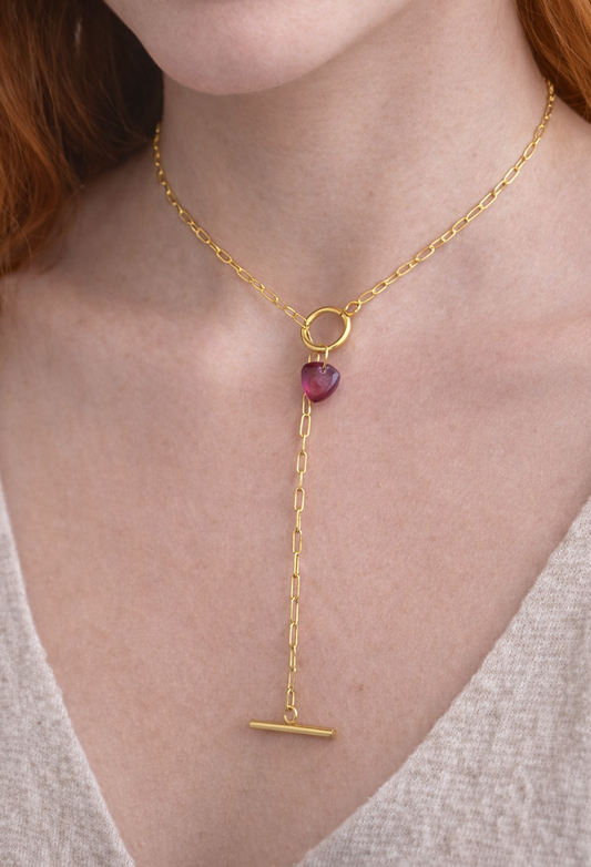 Collier Doré Pendentif fushia – Duo Maman & Mini Moi