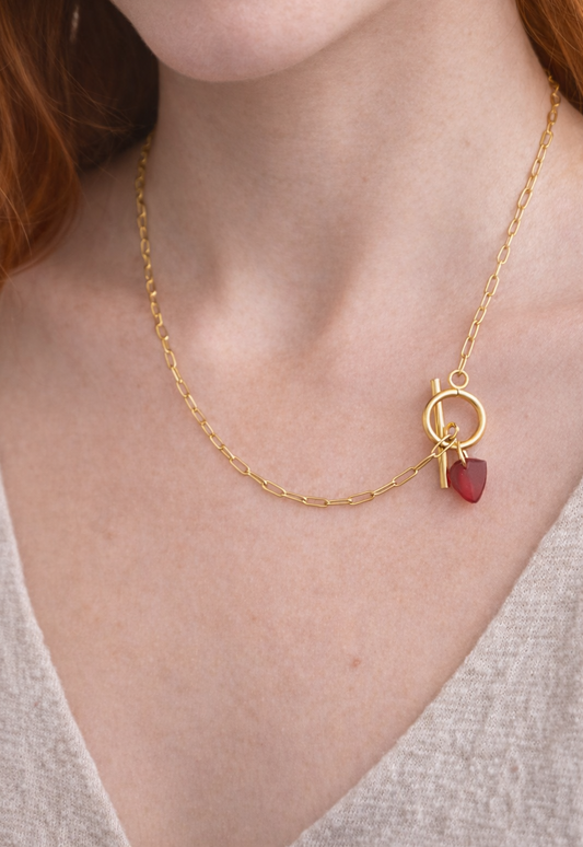 Collier Doré Pendentif fushia – Duo Maman & Mini Moi