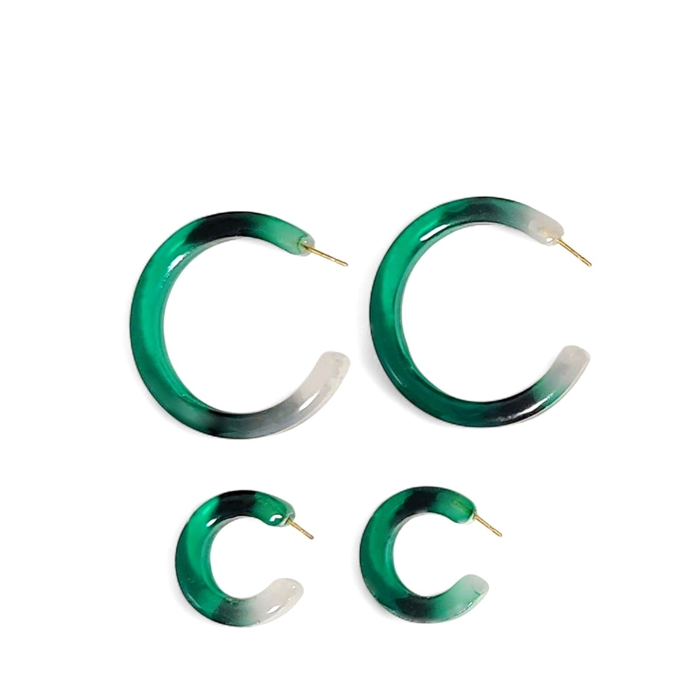 Boucles d’Oreilles Vertes - Créoles