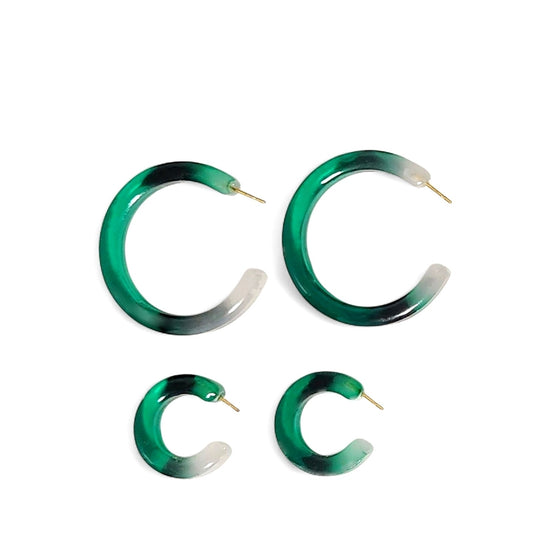 Boucles d’Oreilles Vertes - Créoles